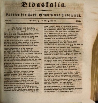 Didaskalia Sonntag 23. Januar 1842