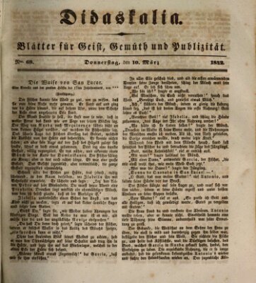 Didaskalia Donnerstag 10. März 1842