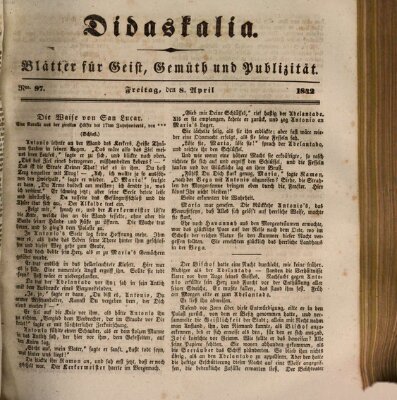 Didaskalia Freitag 8. April 1842