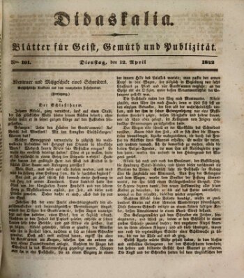 Didaskalia Dienstag 12. April 1842