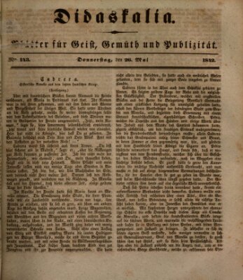 Didaskalia Donnerstag 26. Mai 1842