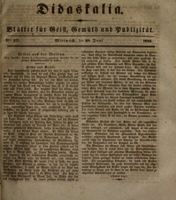 Didaskalia Mittwoch 29. Juni 1842