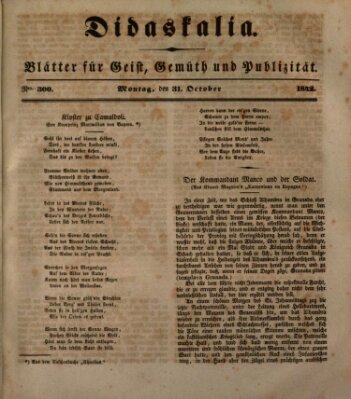 Didaskalia Montag 31. Oktober 1842