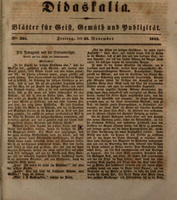 Didaskalia Freitag 25. November 1842
