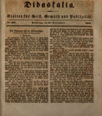 Didaskalia Sonntag 27. November 1842