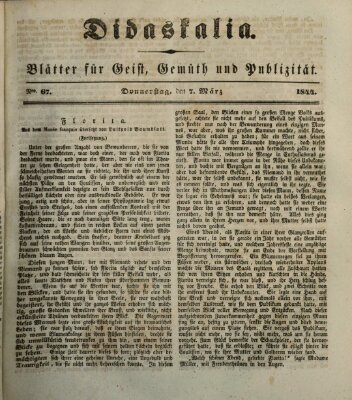 Didaskalia Donnerstag 7. März 1844