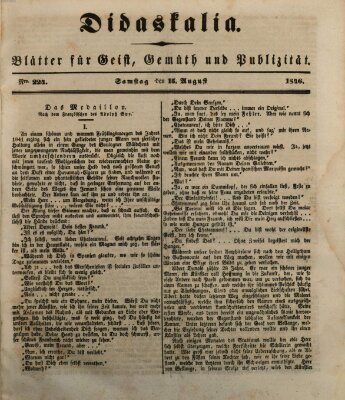 Didaskalia Donnerstag 13. August 1846
