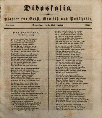 Didaskalia Sonntag 6. September 1846