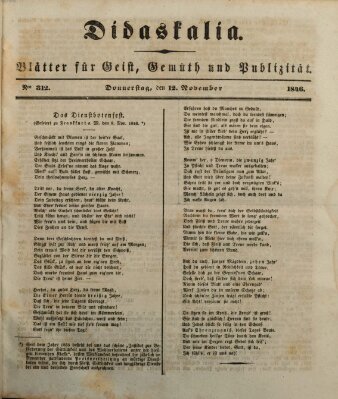 Didaskalia Donnerstag 12. November 1846