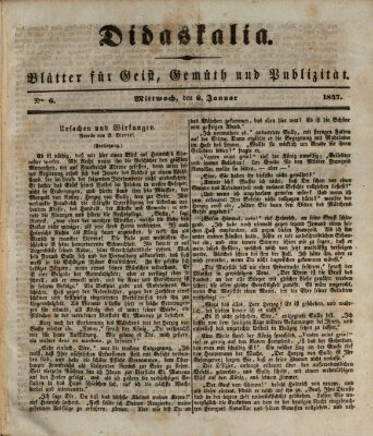 Didaskalia Mittwoch 6. Januar 1847