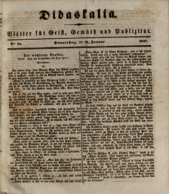 Didaskalia Donnerstag 14. Januar 1847