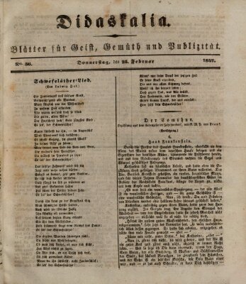 Didaskalia Donnerstag 25. Februar 1847