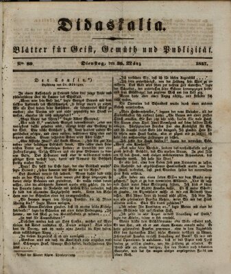 Didaskalia Dienstag 30. März 1847