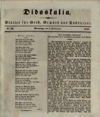 Didaskalia Montag 7. Februar 1848