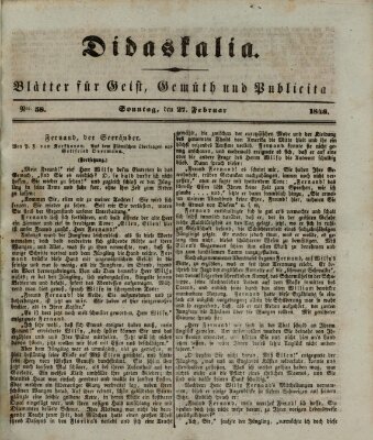 Didaskalia Sonntag 27. Februar 1848