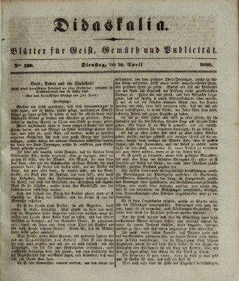 Didaskalia Dienstag 18. April 1848