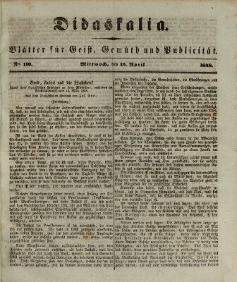 Didaskalia Mittwoch 19. April 1848