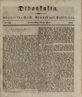 Didaskalia Donnerstag 25. Mai 1848