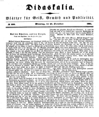 Didaskalia Montag 27. Oktober 1851