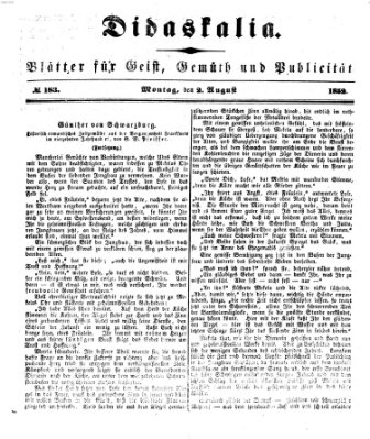 Didaskalia Montag 2. August 1852