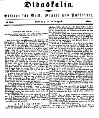 Didaskalia Dienstag 10. August 1852