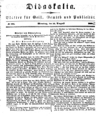 Didaskalia Montag 16. August 1852