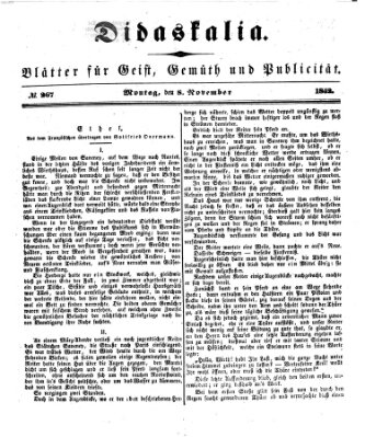 Didaskalia Montag 8. November 1852