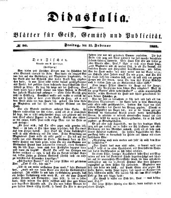 Didaskalia Freitag 11. Februar 1853