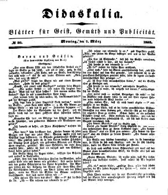 Didaskalia Montag 7. März 1853