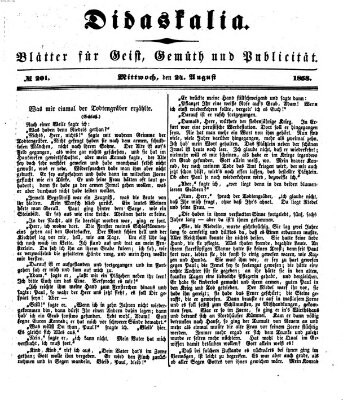 Didaskalia Mittwoch 24. August 1853