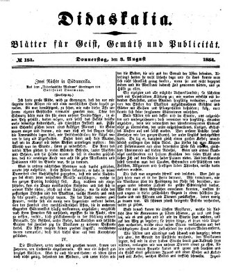 Didaskalia Donnerstag 3. August 1854