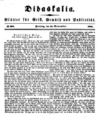 Didaskalia Freitag 10. November 1854