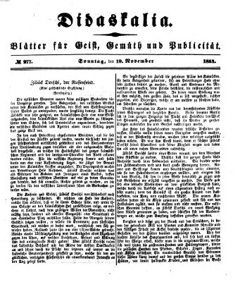 Didaskalia Sonntag 19. November 1854