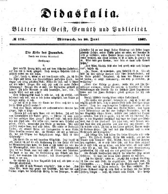 Didaskalia Mittwoch 26. Juni 1867