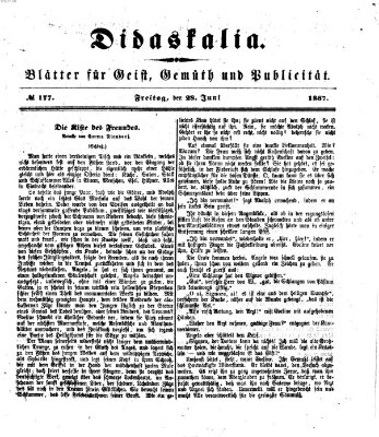 Didaskalia Freitag 28. Juni 1867
