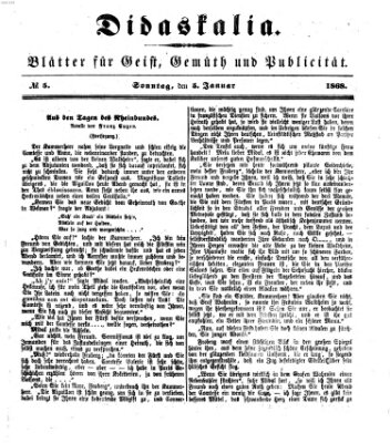 Didaskalia Sonntag 5. Januar 1868