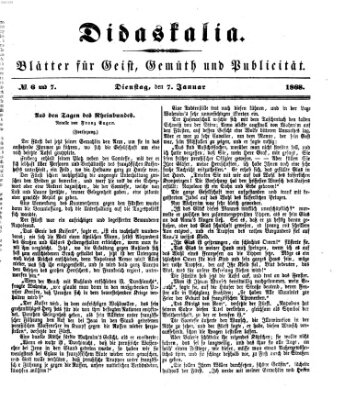 Didaskalia Dienstag 7. Januar 1868