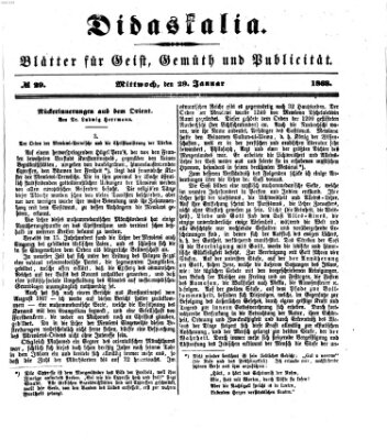 Didaskalia Mittwoch 29. Januar 1868