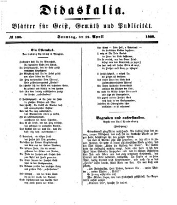 Didaskalia Sonntag 12. April 1868