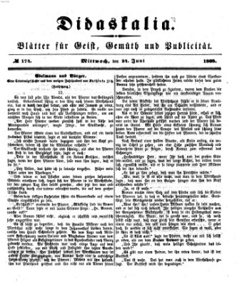 Didaskalia Mittwoch 24. Juni 1868