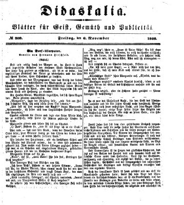Didaskalia Freitag 6. November 1868
