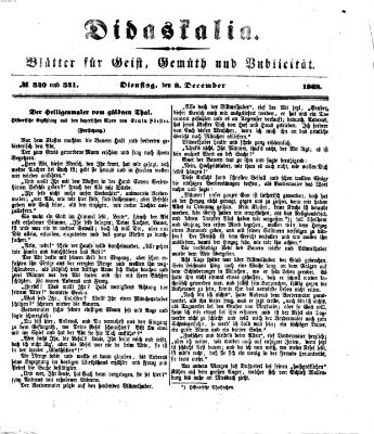 Didaskalia Dienstag 8. Dezember 1868