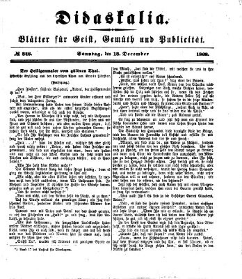 Didaskalia Sonntag 13. Dezember 1868