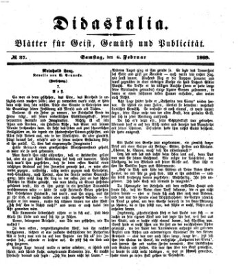 Didaskalia Samstag 6. Februar 1869