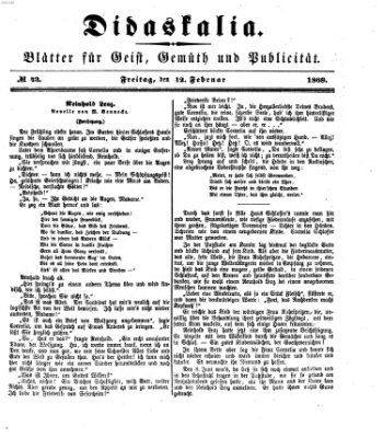 Didaskalia Freitag 12. Februar 1869