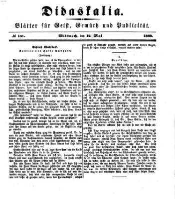Didaskalia Mittwoch 12. Mai 1869