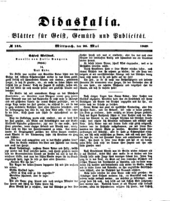 Didaskalia Mittwoch 26. Mai 1869