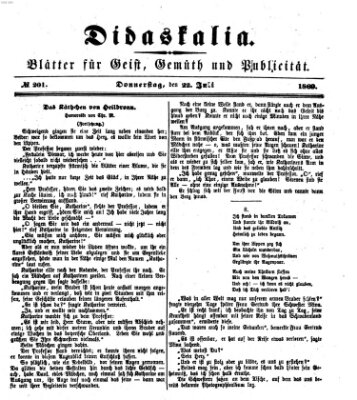 Didaskalia Donnerstag 22. Juli 1869