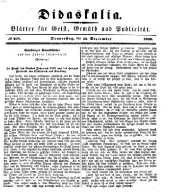 Didaskalia Donnerstag 23. September 1869
