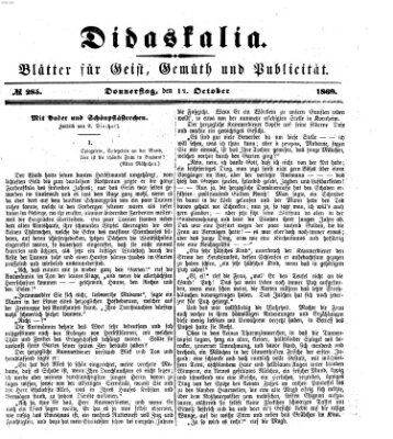 Didaskalia Donnerstag 14. Oktober 1869